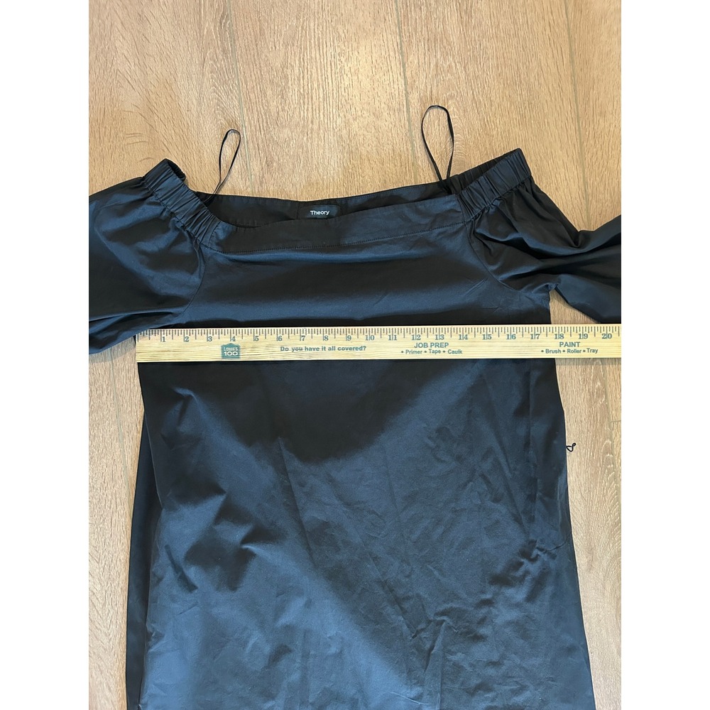 Theory Dress Womens 8 Off-Shoulder Shift Belted Office Corporate Black - Picture 11 of 11